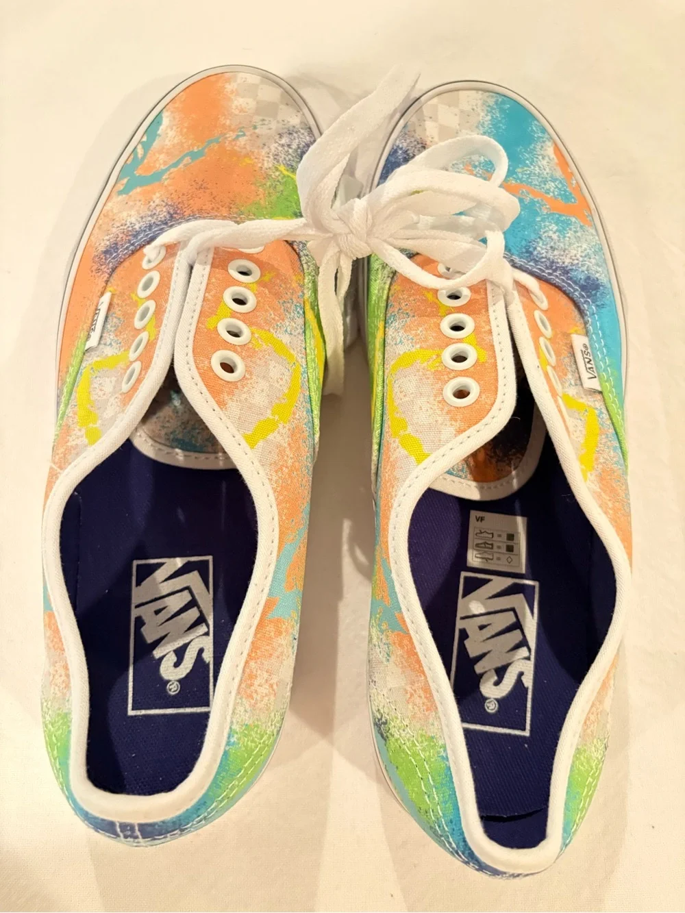 Vans Kids Multicolor Canvas Sneakers - Blue, Orange, Green, Yellow, White
